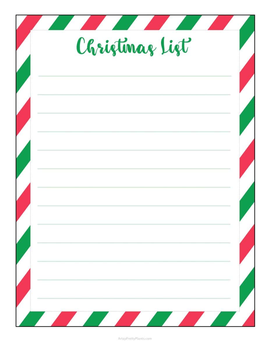 30 free christmas list printables - artsy pretty colors
